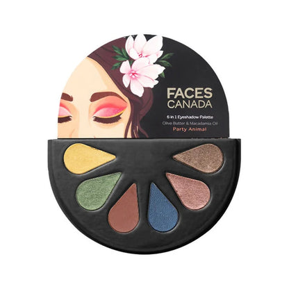 Faces Canada 6 In 1 Eyeshadow Palette - Party Animal - 6 gm