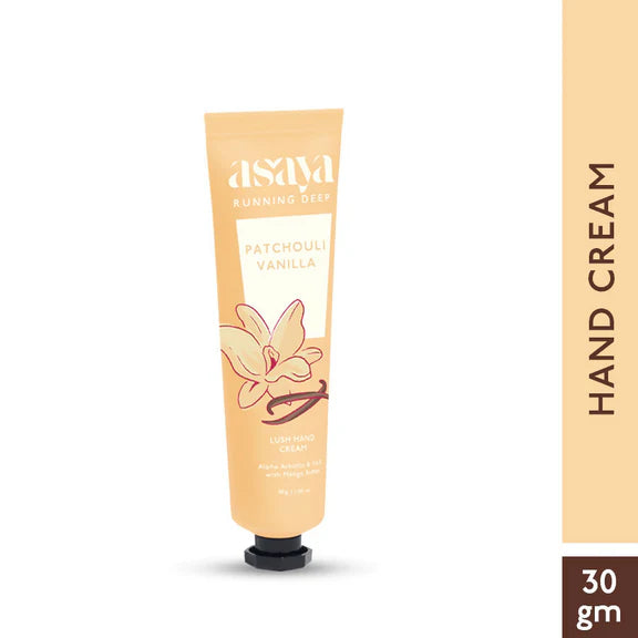 Asaya Patchouli Vanilla Hand Cream Softens Dry, Rough Hands For Men & Women - 30 gm