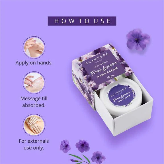 Glamveda Intense Hydration French Lavender Hand Cream - 40 gm