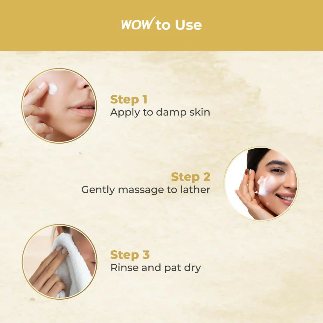 WOW Skin Science Rice Water & Ceramide Hydrating Face Wash, Brightens Skin, Tightens Pores