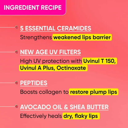 Dot & Key Barrier Repair Ceramide & Peptide SPF 50+, PA+++ Lip Balm - Red Romance - 10 gm