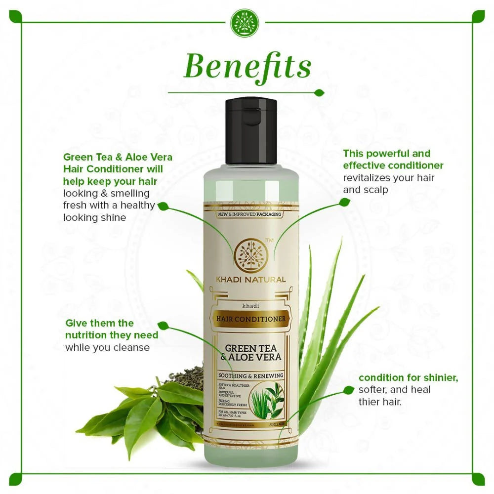 Khadi Natural Green Tea & Aloe Vera Herbal Hair Conditioner - 210 ml