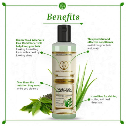 Khadi Natural Green Tea & Aloe Vera Herbal Hair Conditioner - 210 ml