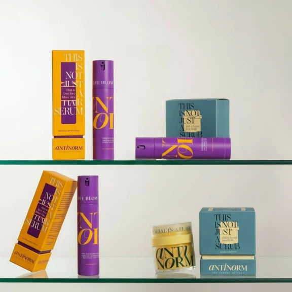 Antinorm Bye Bye Blow Dry Hair Serum and Facial In A Flash Enzyme Scrub Combo - combo