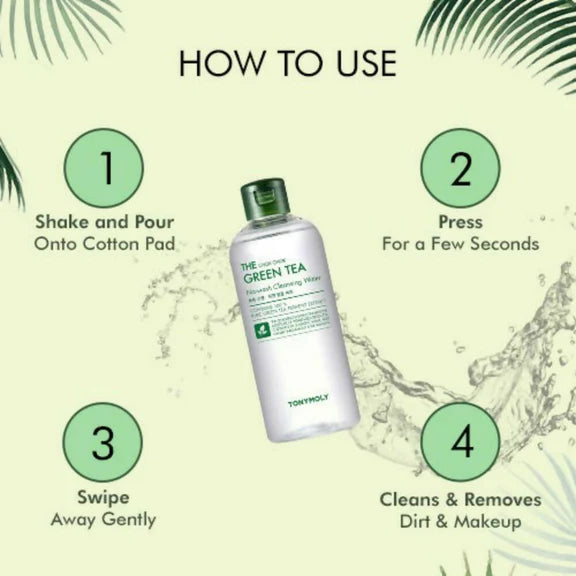 Tonymoly The Chok Chok Green Tea Cleansing Water - Korean Skincare - 300 ml