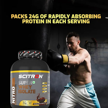Scitron Super Whey Isolate Protein Powder - Double Rich Chocolate - 2 kg