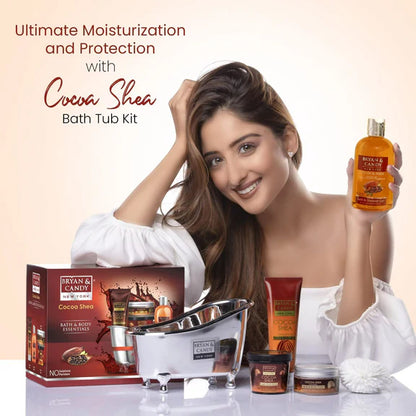 Bryan & Candy Cocoa Shea Bath Tub Collection Gift Set Kit - combo
