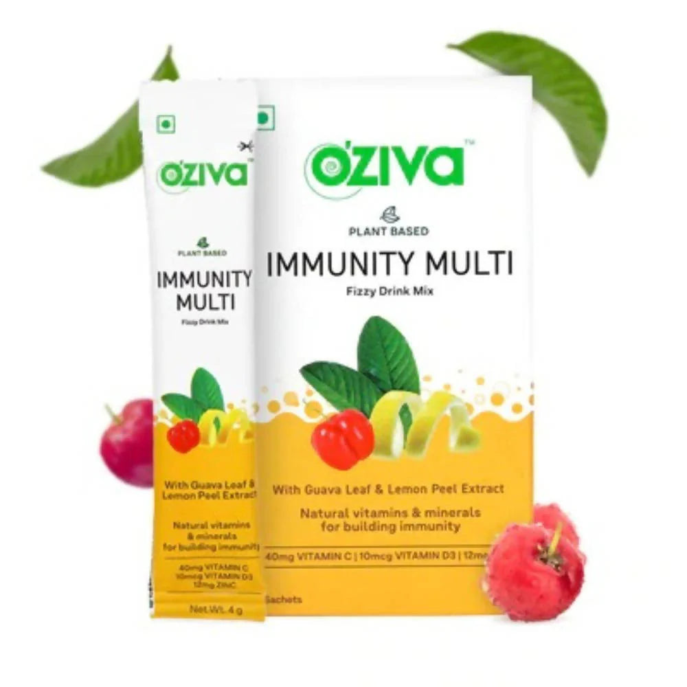 OZiva Plant Based Immunity Multivitamins Fizzy Drink Mix -6 Sachets
