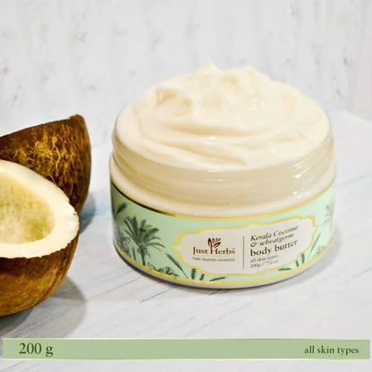 Just Herbs Kerala Coconut & Wheatgerm Body Butter - 200 gm