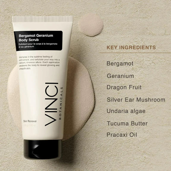 Vinci Botanicals Bergamot Geranium Body Scrub