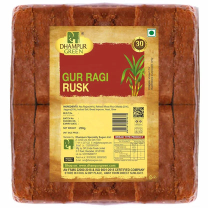 Dhampur Green Gur Ragi Rusk - 200 gm