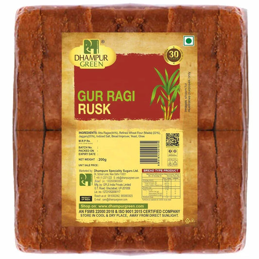 Dhampur Green Gur Ragi Rusk - 200 gm