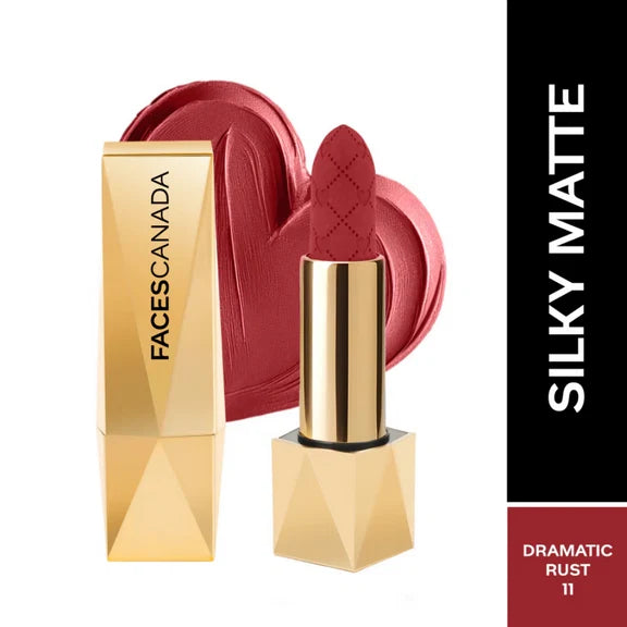 Faces Canada Comfy Silk Obsession Lipstick - Dramatic Rust 11 - 4 gm