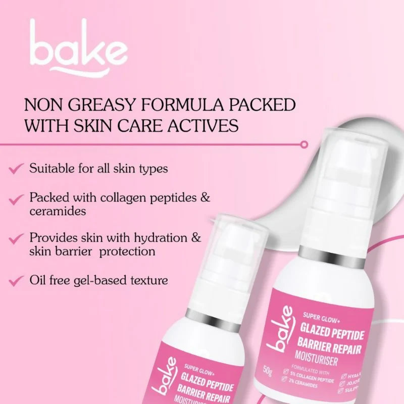 Bake Super Glow+ Glazed Peptide Barrier Repair Moisturizer - 50 gm