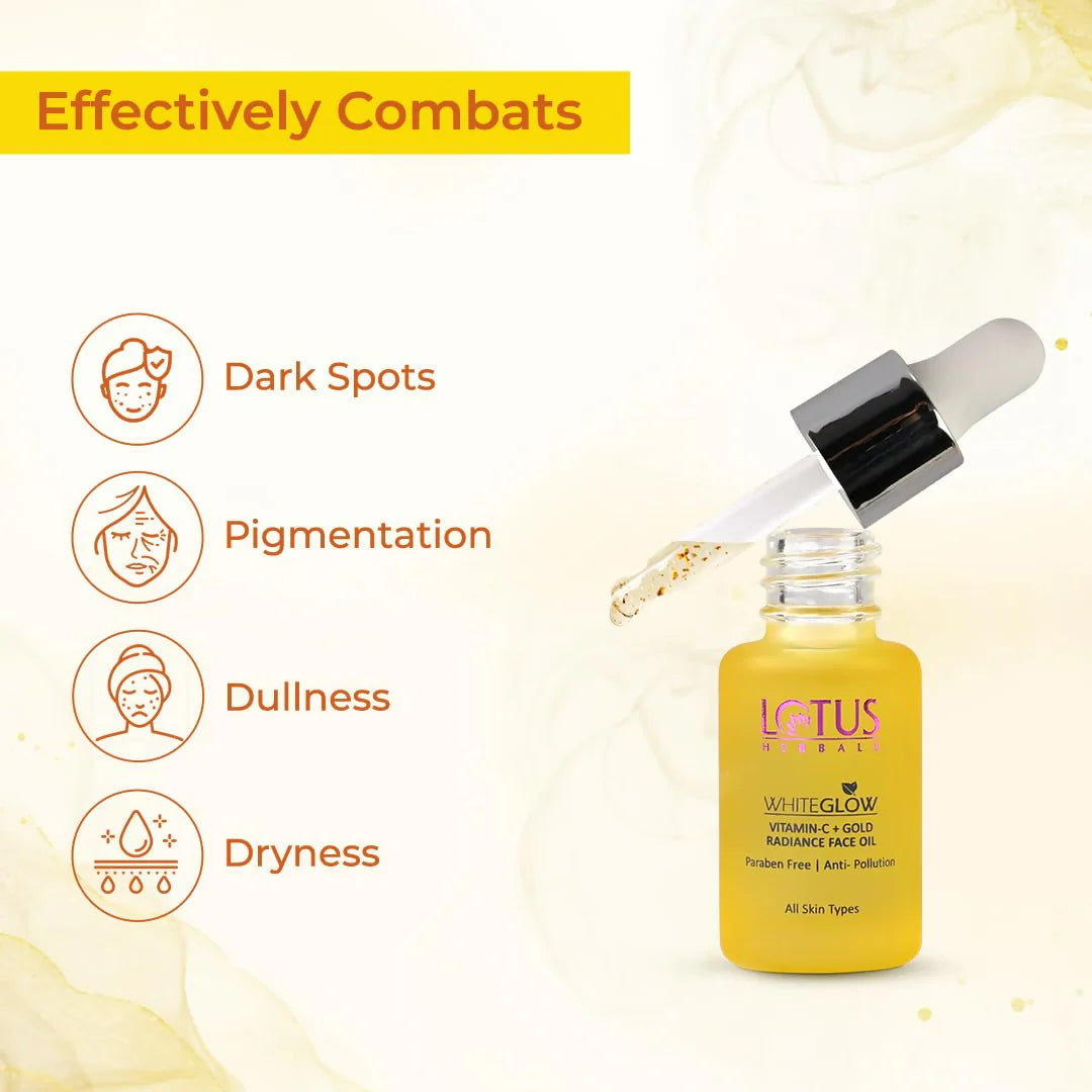 Lotus Herbals WhiteGlow Vitamin C and Gold Radiance Face Oil