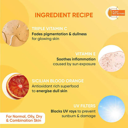 Dot & Key Vitamin C + E Face Sunscreen SPF 50 PA+++ For Glowing Skin, 100% No White Cast - 50 gm
