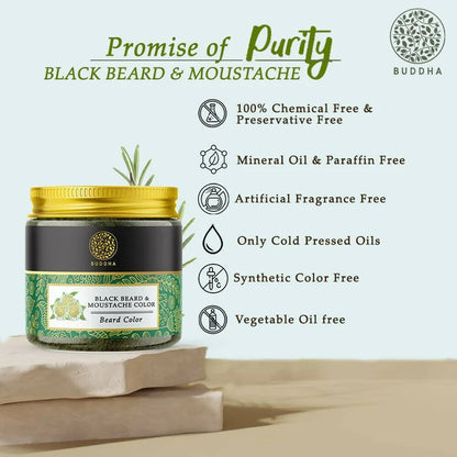 Buddha Natural Beard & Moustache Black Color - 50 gm