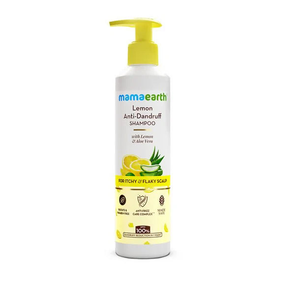 Mamaearth Lemon Anti-Dandruff Shampoo with Lemon & Aloe Vera for Itchy & Flaky Scalp