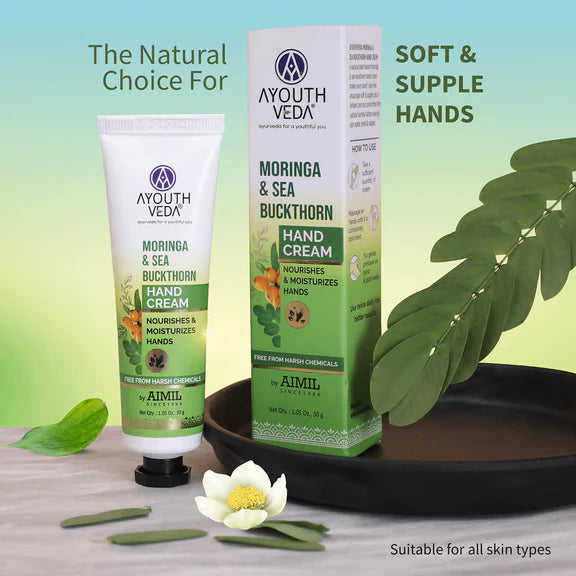 Ayouthveda Moringa & Sea Buckthorn Hand Cream - 30 gm