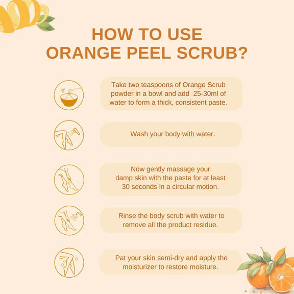 Kimayra Natural Orange Peel Face & Body Scrub For Brightens Skin Tone, Tan Removal Scrub - 80 gm