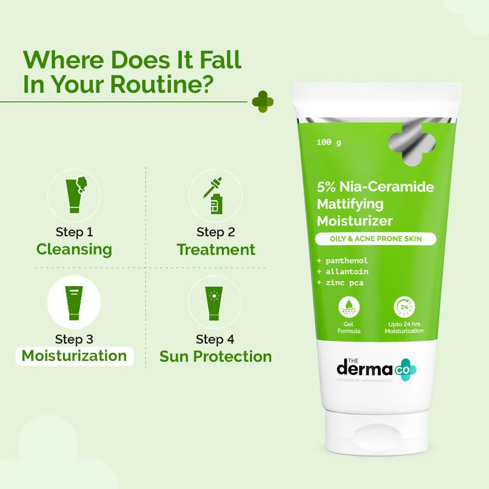 The Derma Co 5% Nia-Ceramide Mattifying Moisturizer - 100 gm