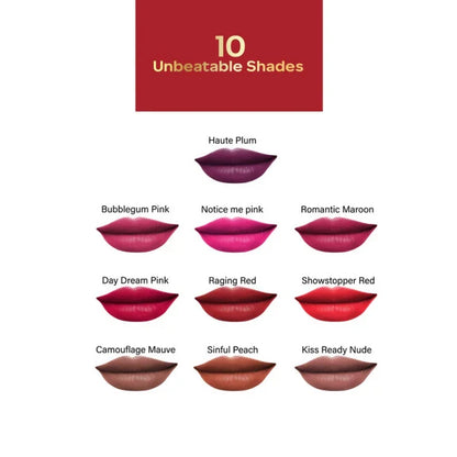 Faces Canada 3 in 1 LongStay Matte Lipstick - Showstopper Red 09 - 2 gm