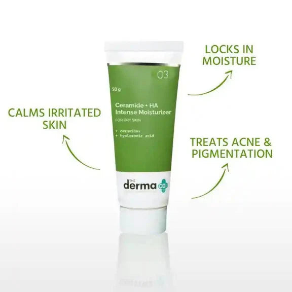 The Derma Co Ceramide + HA Intense Moisturizer for Dry Skin - 50 gm
