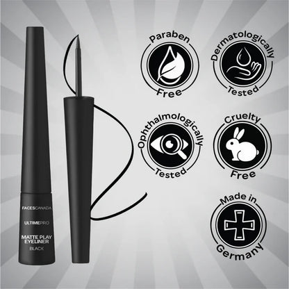Faces Canada Ultime Pro Matte Play Eyeliner - Black - 2.5 ml