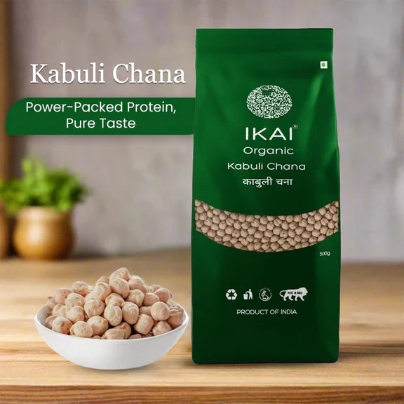 IKAI Organic Kabuli Chana (White Chickpea) - 500 gm