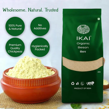 IKAI Organic Besan (Gram Flour) - 450 gm