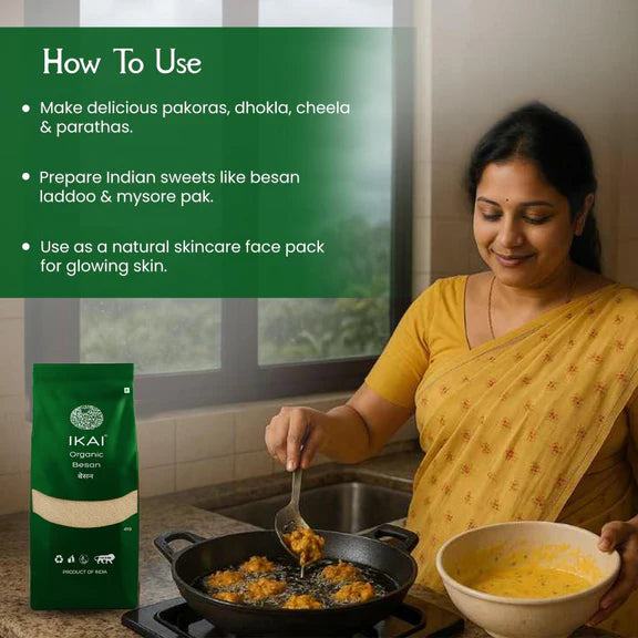 IKAI Organic Besan (Gram Flour) - 450 gm
