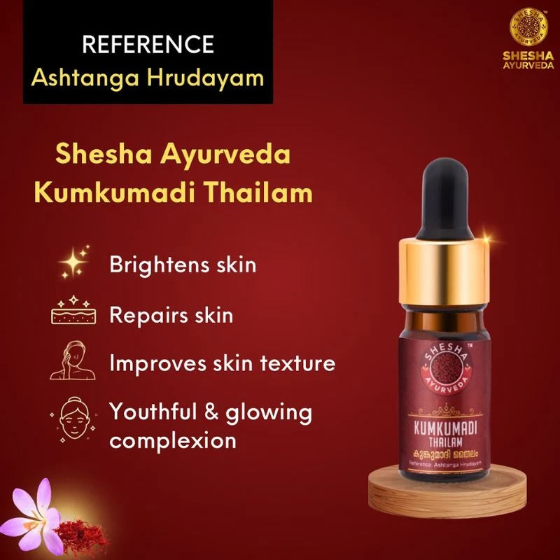 Kumkumadi Thailam Skin Brightening, Tan Removal & Anti-Ageing Night Face Oil