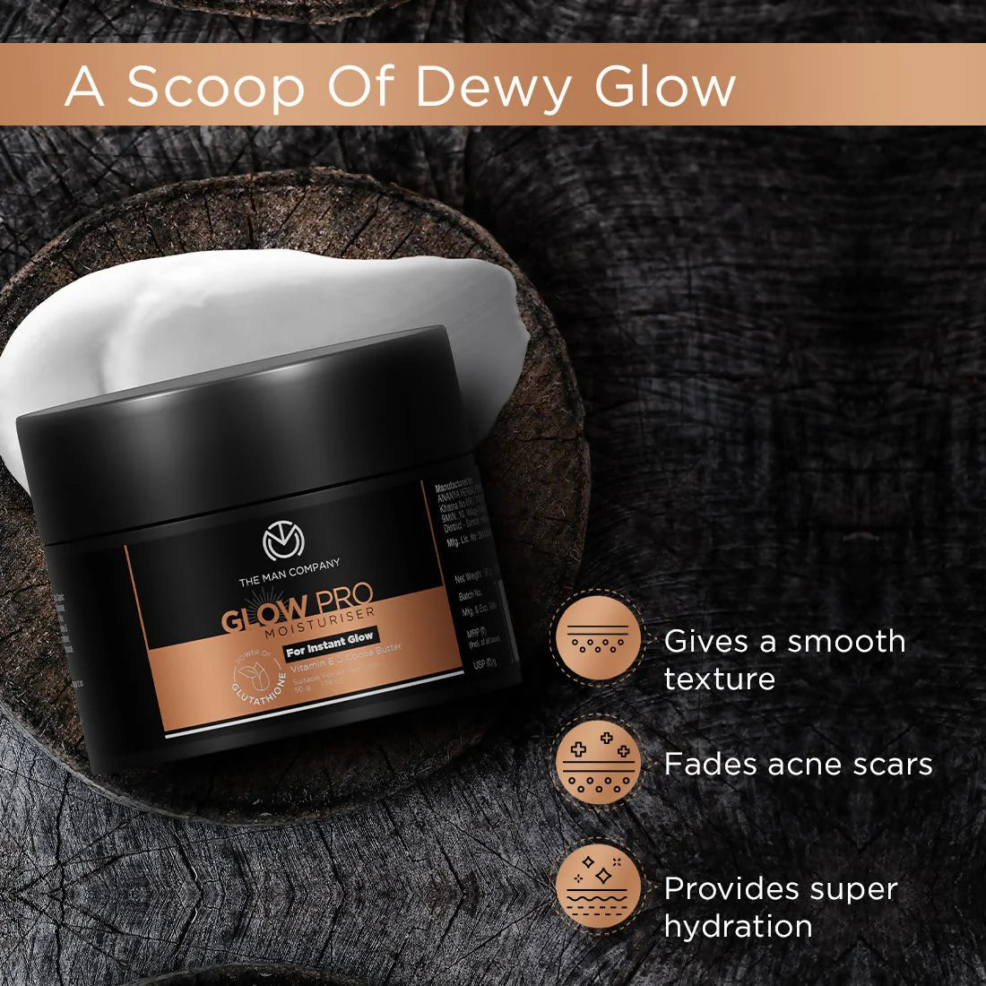 The Man Company Glow Pro Non-Sticky Daily Moisturizer For Instant Glow - 50 gm
