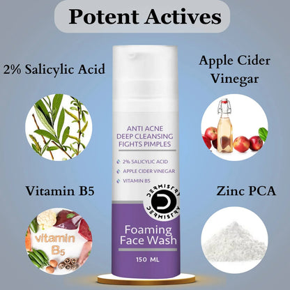 Dermistry Mattifying Moisturizer & Anti Acne Foaming Face Wash - combo