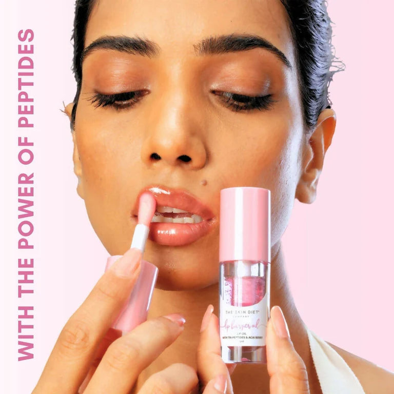 The Skin Diet Company Lip Barrier Oil Clear Gloss with Peptides Hydrates, For Dry & Pigmented Lips - 5 ml
