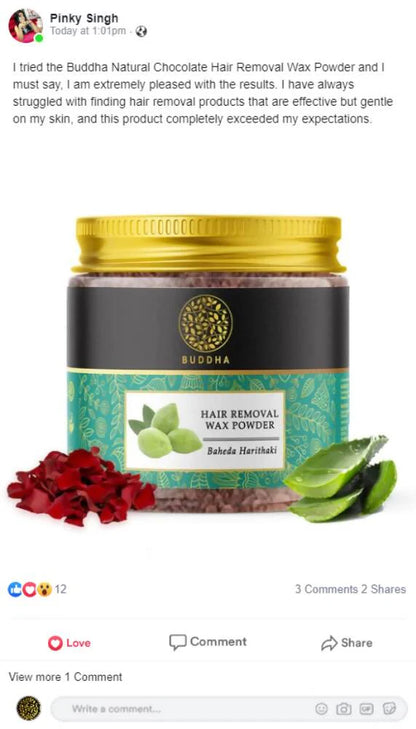 Buddha Natural Wax Powder Natural Instant Painless Hair Removal - 100 gm