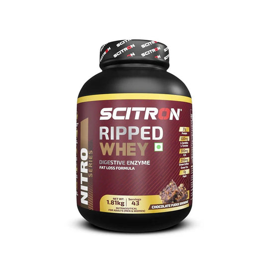 Scitron Ripped Whey Protein Powder Flavor Chocolate Fudge Brownie - 1.81 kg