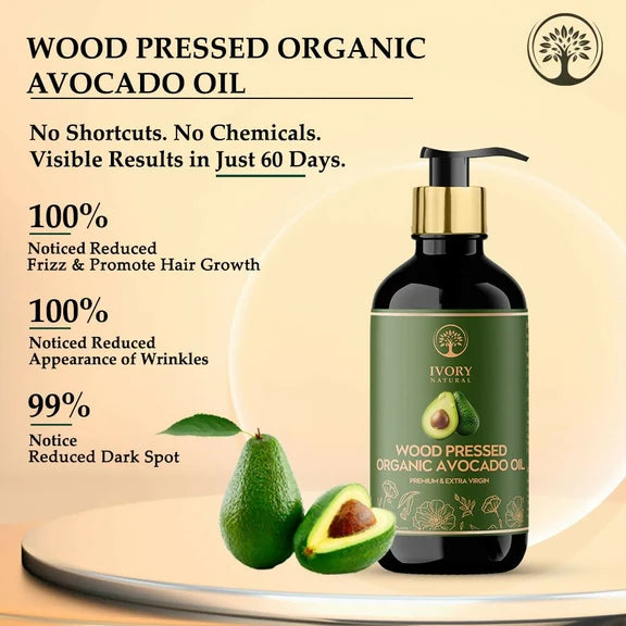 Ivory Natural Wood Pressed Organic Avocado Oil Premium & Extra Virgin - 200 ml
