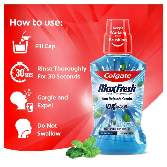 Colgate Plax Pepper Mint Mouthwash Aao Refresh Karein - 500 ml