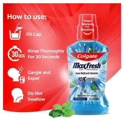 Colgate Plax Pepper Mint Mouthwash Aao Refresh Karein - 500 ml