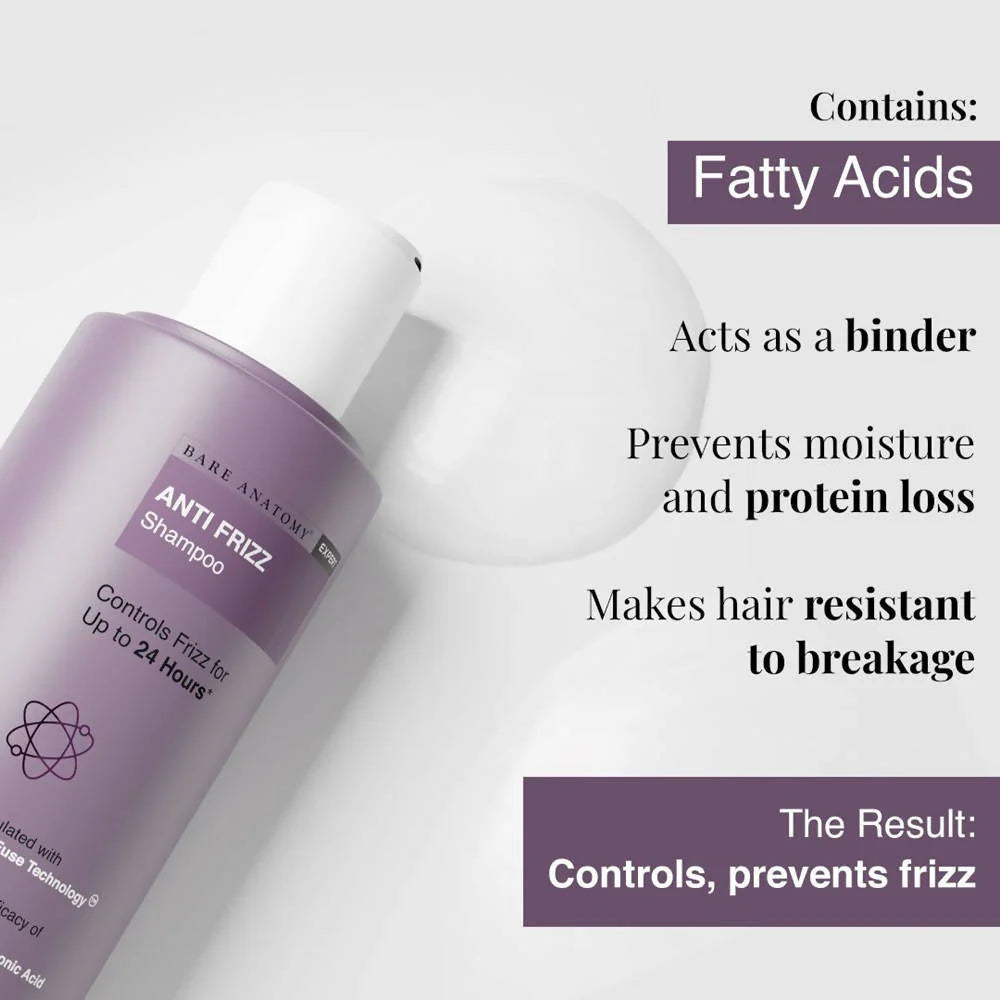 Bare Anatomy Expert Anti-Frizz Shampoo | Frizz Control Upto 24 Hrs | Dry & Frizzy Hair