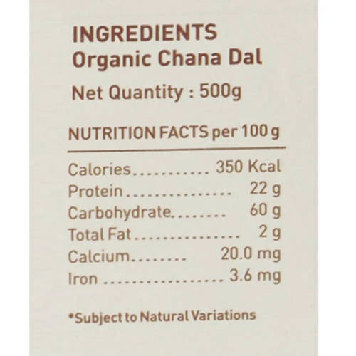Pure & Sure Chana Dal Traditional Organic Pulses - 500 gm