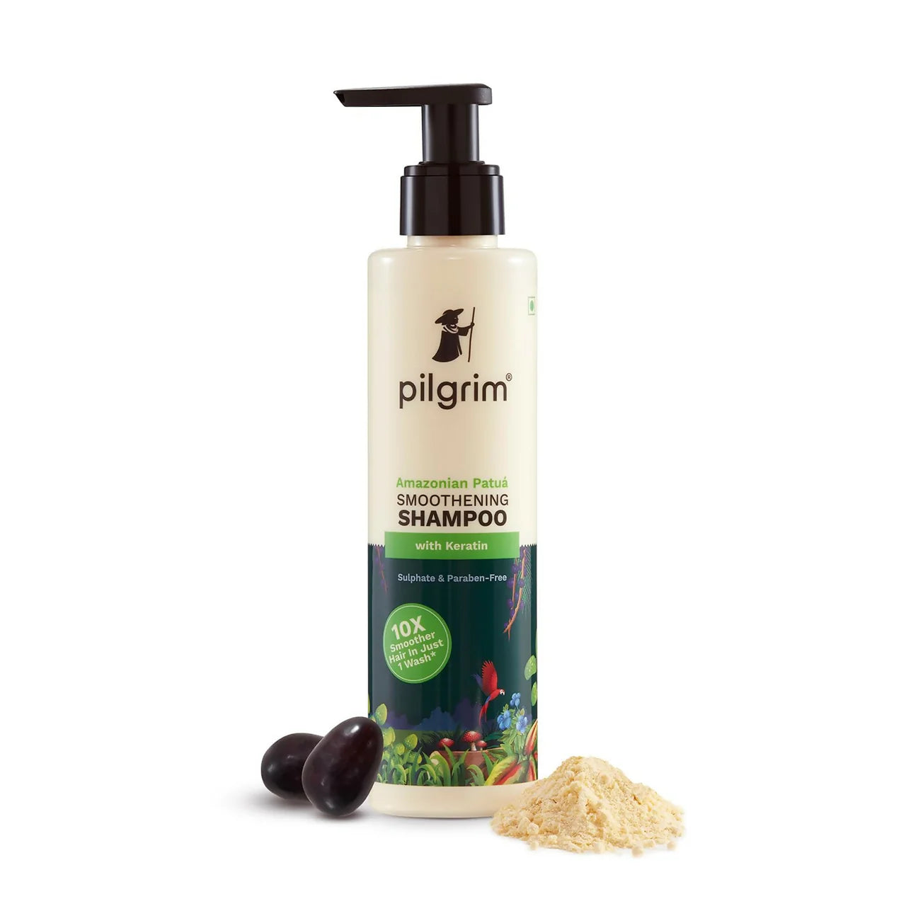 Pilgrim Patuá & Keratin Hair Smoothening Shampoo For Dry & Frizzy Hair, For Hair Smoothening & Healthy Scalp -200 ml