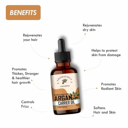 Aromatique Moroccan Argan Oil For Hair Growth & Skin - 15 ml