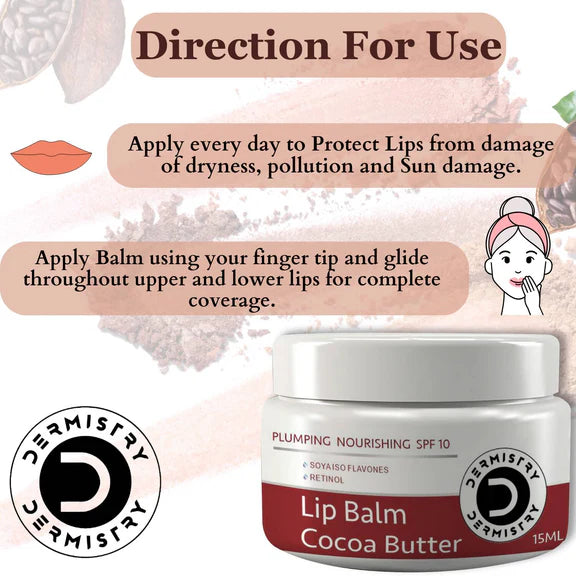 Dermistry Nourishing Cocoa Butter Lip Balm & Coffee Lip Scrub - combo