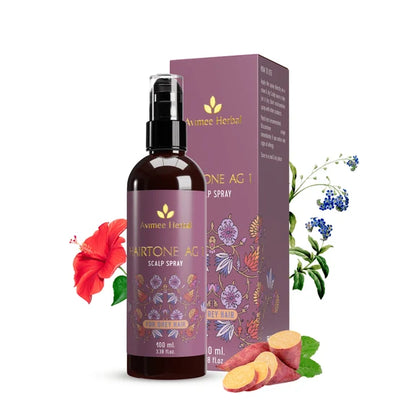 Avimee Herbal Anti Grey Kit With Shakuntala Hair Cleanser, Fights Grey Hair, With Amla, Curry Leaf and Henna Oil - kit