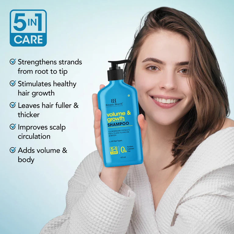 Botanic Hearth Volume & Growth Shampoo with blend of Rosemary & Cica - 473 ml