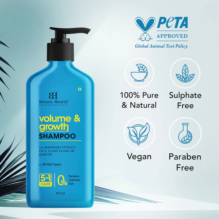 Botanic Hearth Volume & Growth Shampoo with blend of Rosemary & Cica - 473 ml