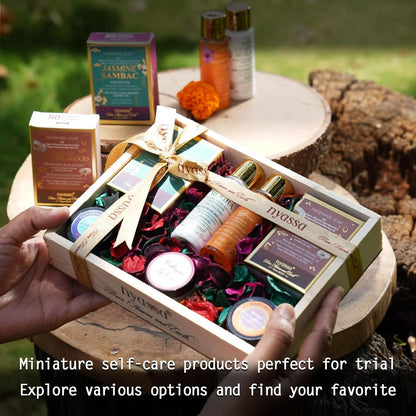 Nyassa Premium Bath and Body Treats Wooden Gift Set Kit - combo