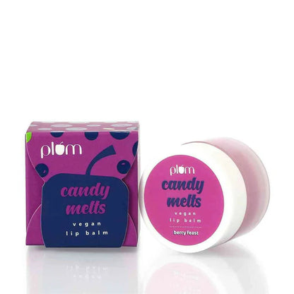 Plum Candy Melts Vegan Lip Balm Berry Feast For Dry & Chapped Lips, Natural SPF with Vitamin A - 12 gm